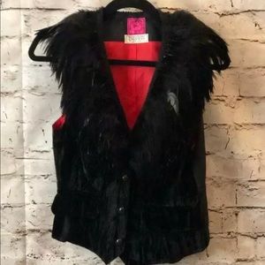 Bergdorf Mancuso Witkewicz Ostrich Feather Vest M